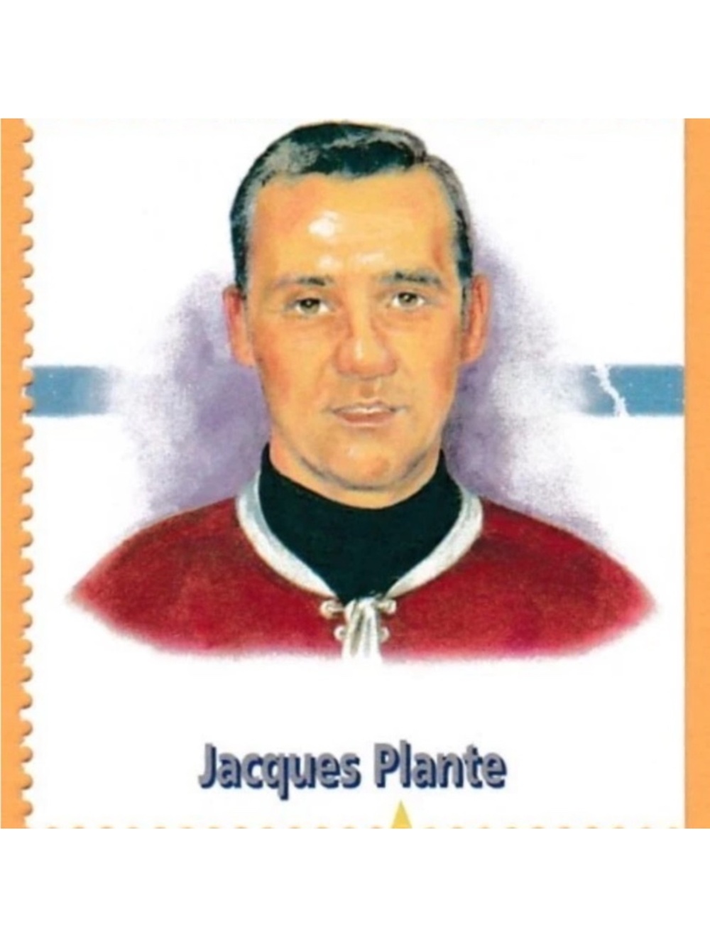 Jacques Plante Montreal Canadians Hockey Stamp Card